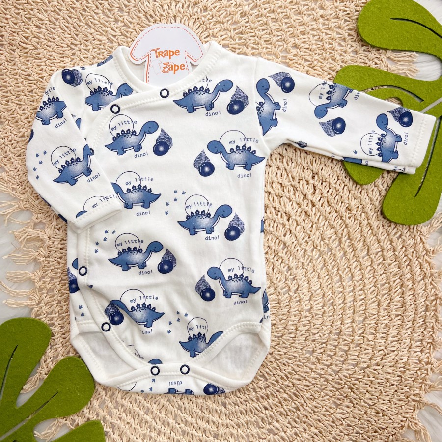 Body Kimono M/L My Little Dino - Azul Jeans e Off White